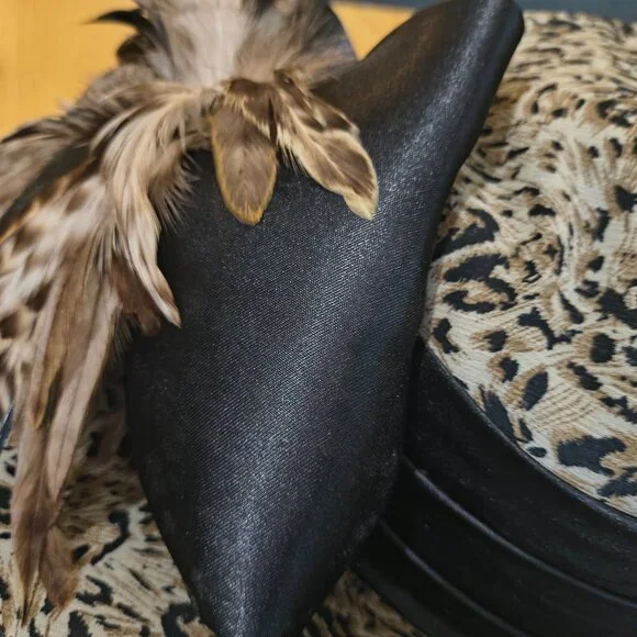 Women’s Leopard Print Brim Hat | Statement / Dress / Church | One Size - Picture 5 of 6